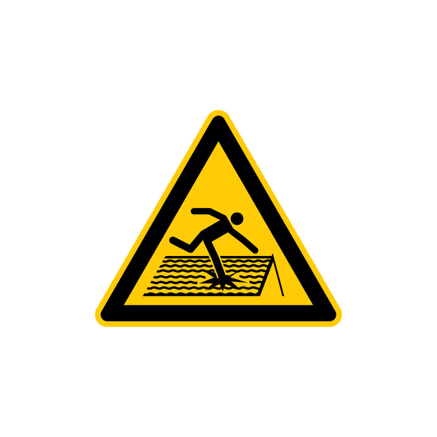 6.W-030 Warnung vor nicht durchtrittsicherem Dach, Warnzeichen, ISO
