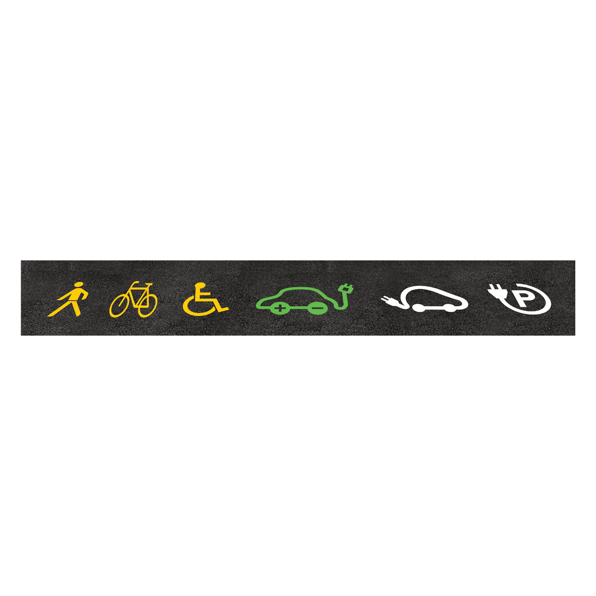 Thermoplastik Symbol, Radfahrer gelb, 1000 x 1000 mm